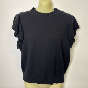 NWT JODIFL Black Butterfly Sleeve Knit Top size S